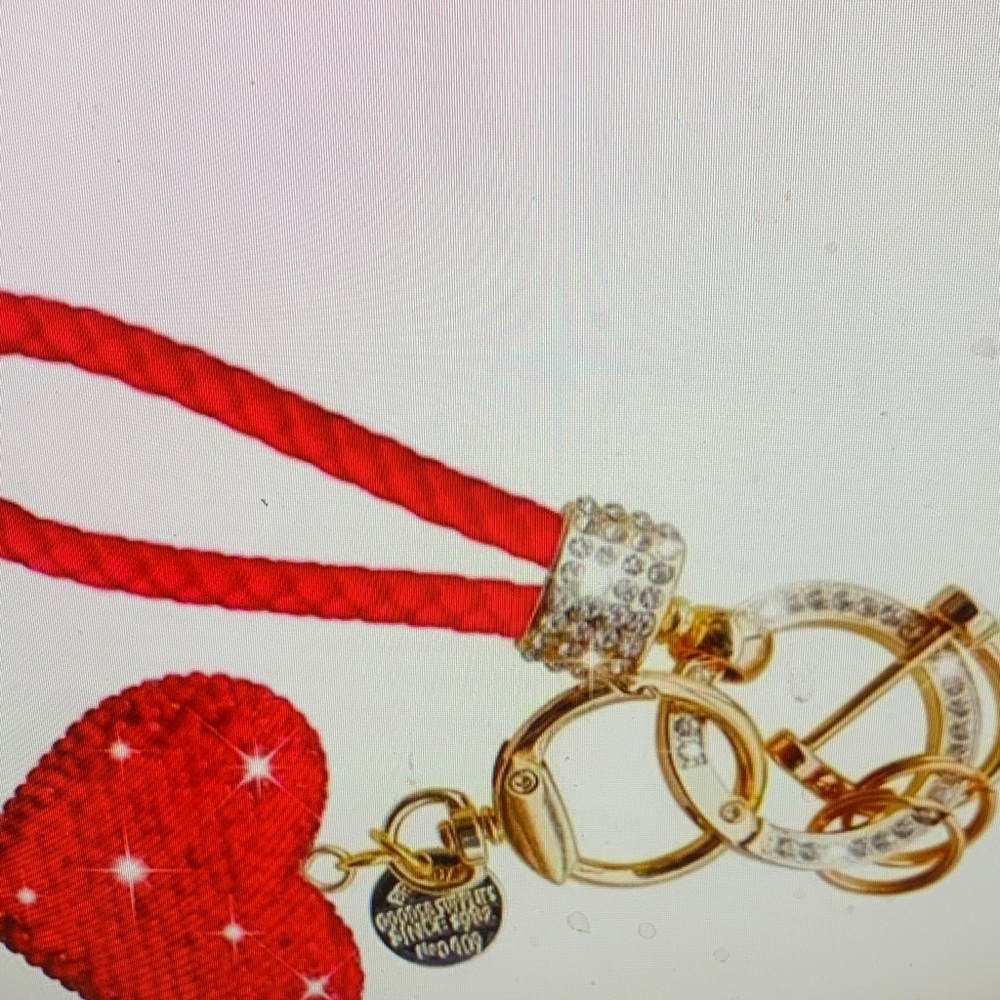 Red Heart Key Holder with Gold Accents